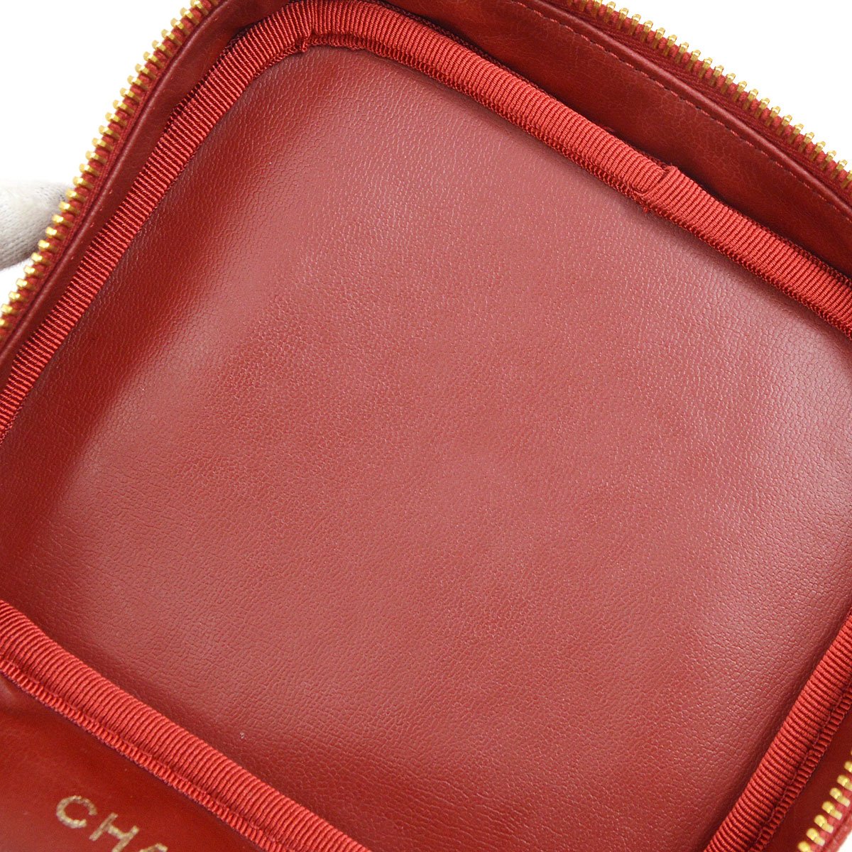 Chanel 1996-1997 Timeless Vanity Handbag Red Caviar