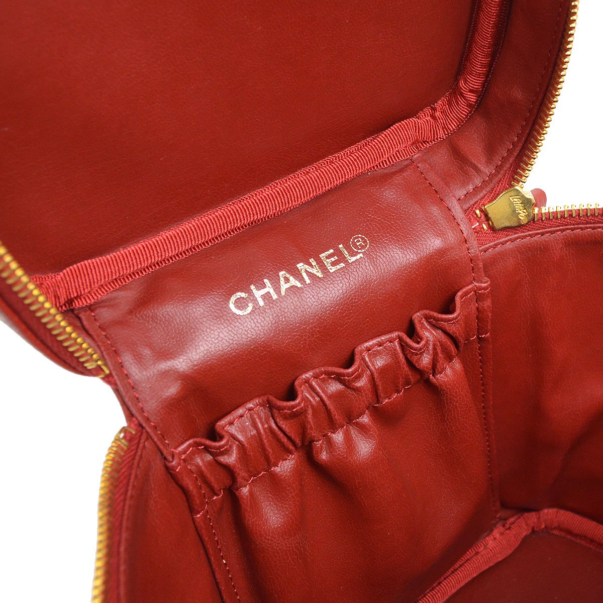 Chanel 1996-1997 Timeless Vanity Handbag Red Caviar