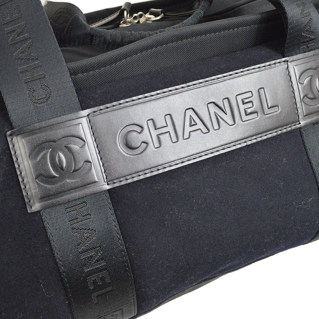 CHANEL 2004-2005 Sport Line Boston 40 Black Wool