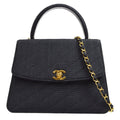 CHANEL 1991-1994 Diagonal Kelly 25 Black Canvas