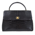 CHANEL * 1997-1999 Black Crocodile Kelly 30