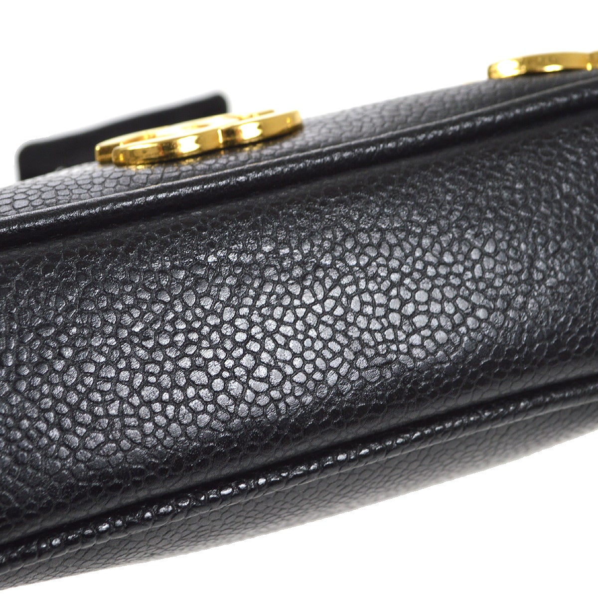 CHANEL 1991-1994 Black Caviar Triple CC Belt Bag #75