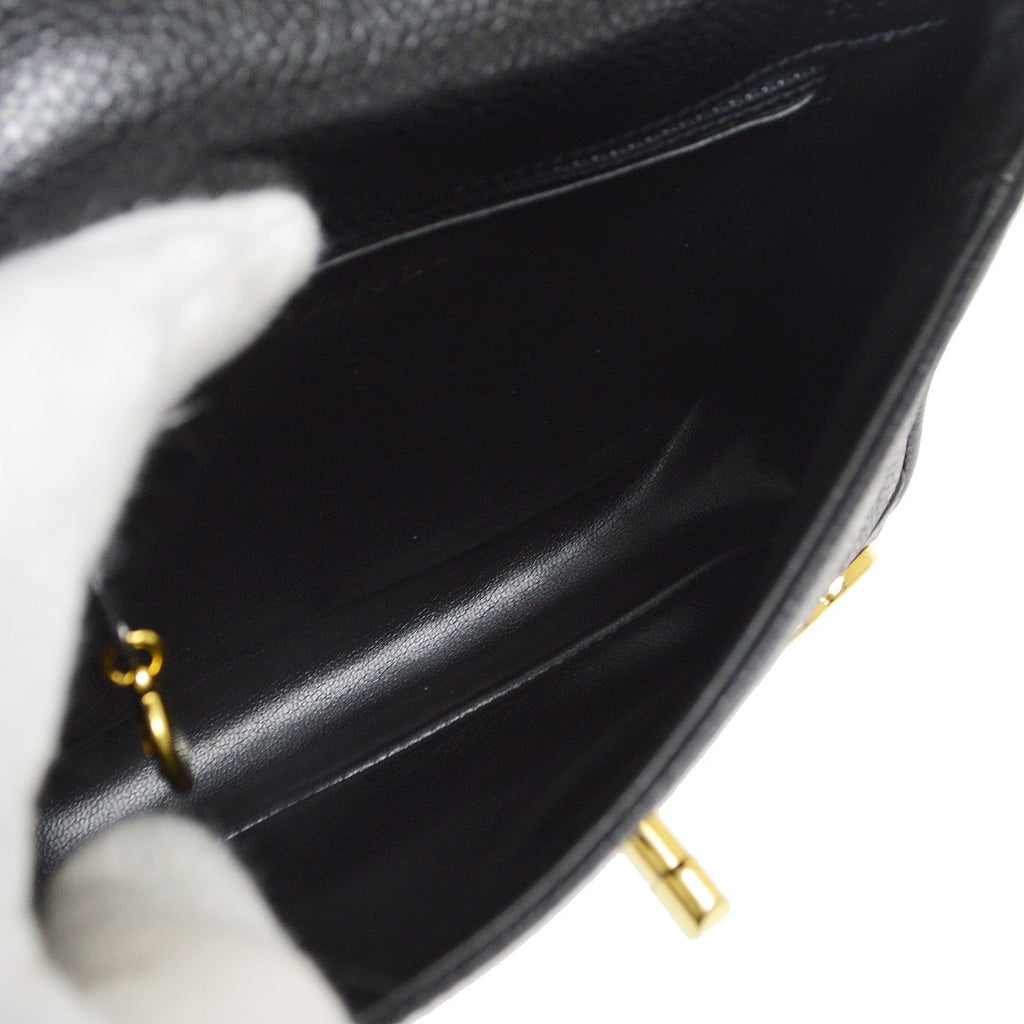 CHANEL 1991-1994 Black Caviar Triple CC Belt Bag #75
