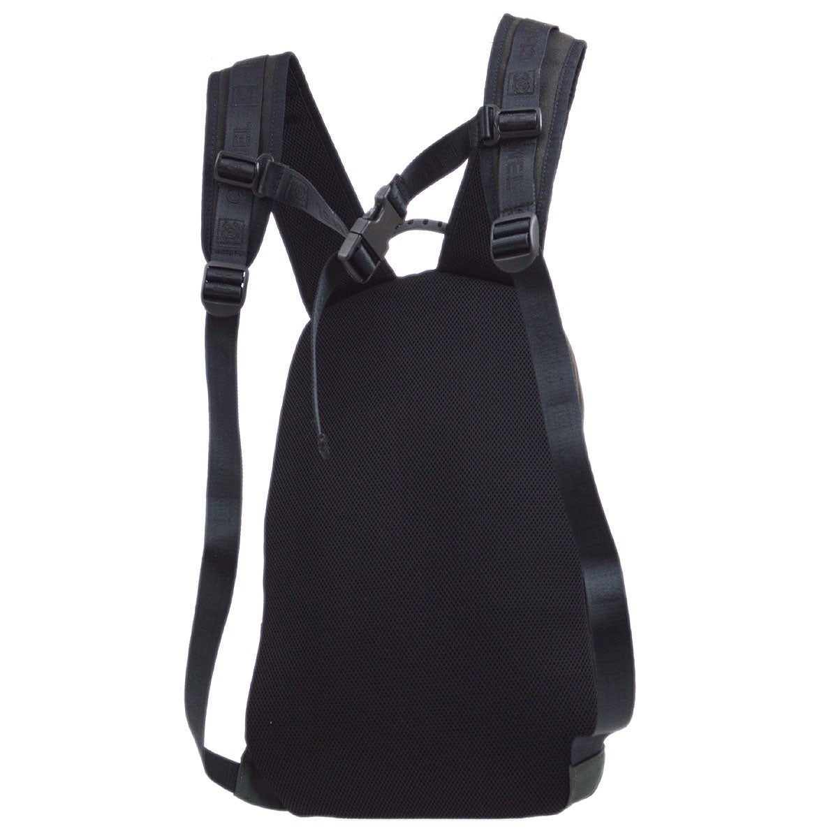 CHANEL 2003-2004 Sport Line Backpack Black Green