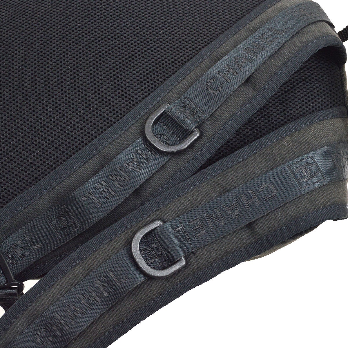 CHANEL 2003-2004 Sport Line Backpack Black Green