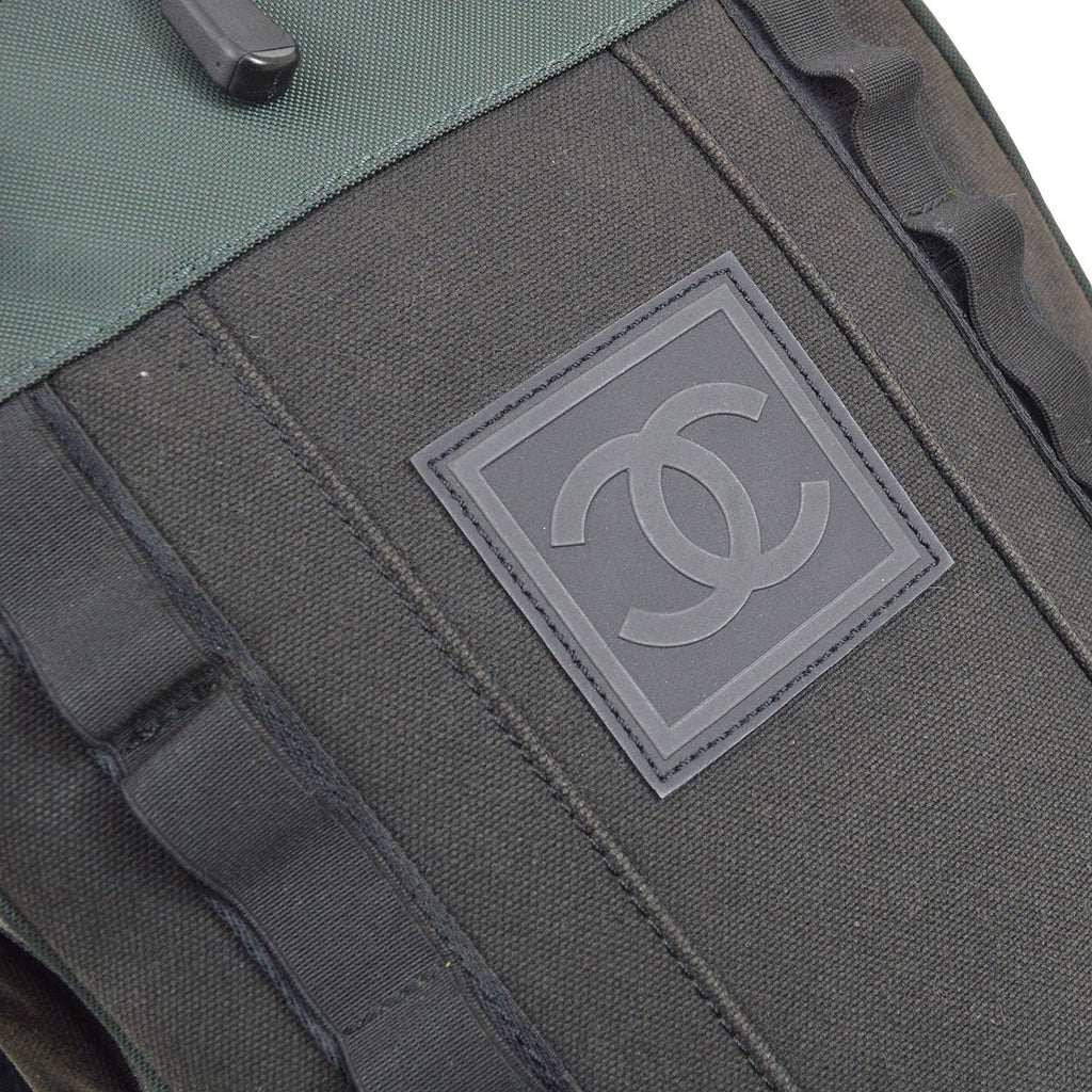 CHANEL 2003-2004 Sport Line Backpack Black Green