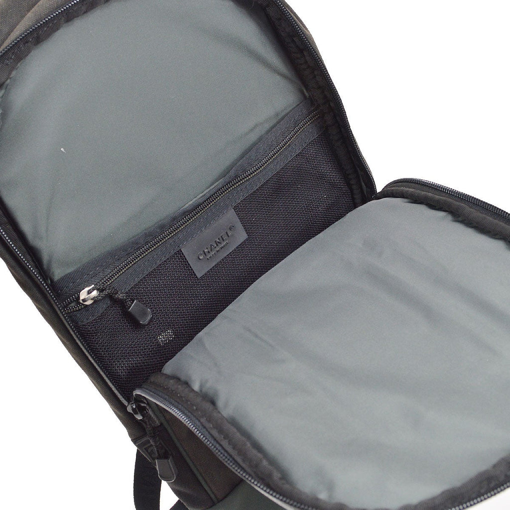 CHANEL 2003-2004 Sport Line Backpack Black Green