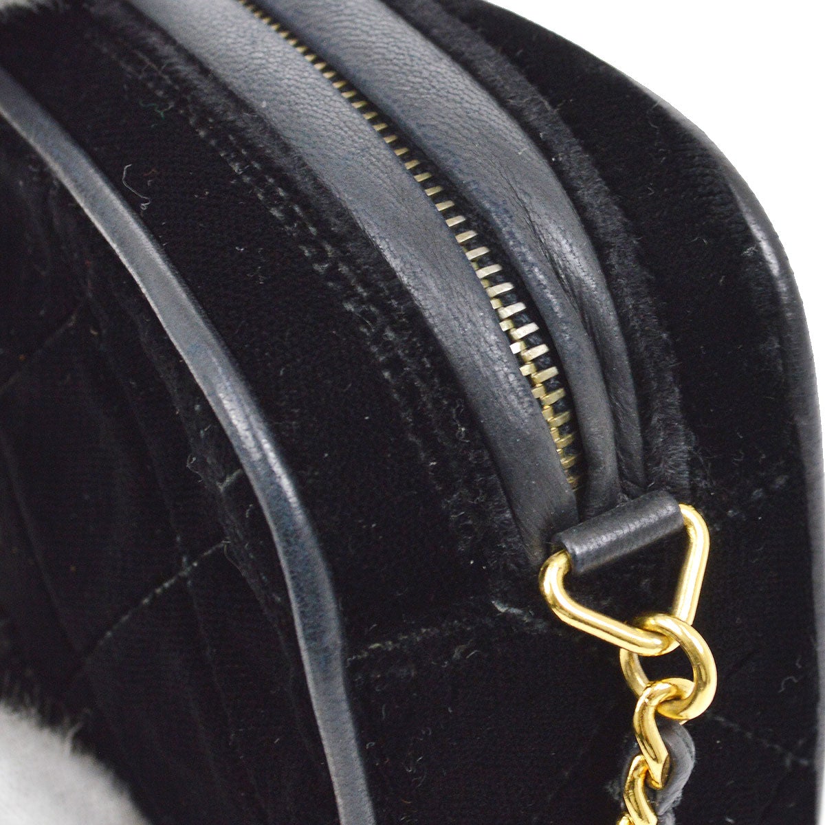 CHANEL 1991-1994 Black Velvet Camera Bag Mini