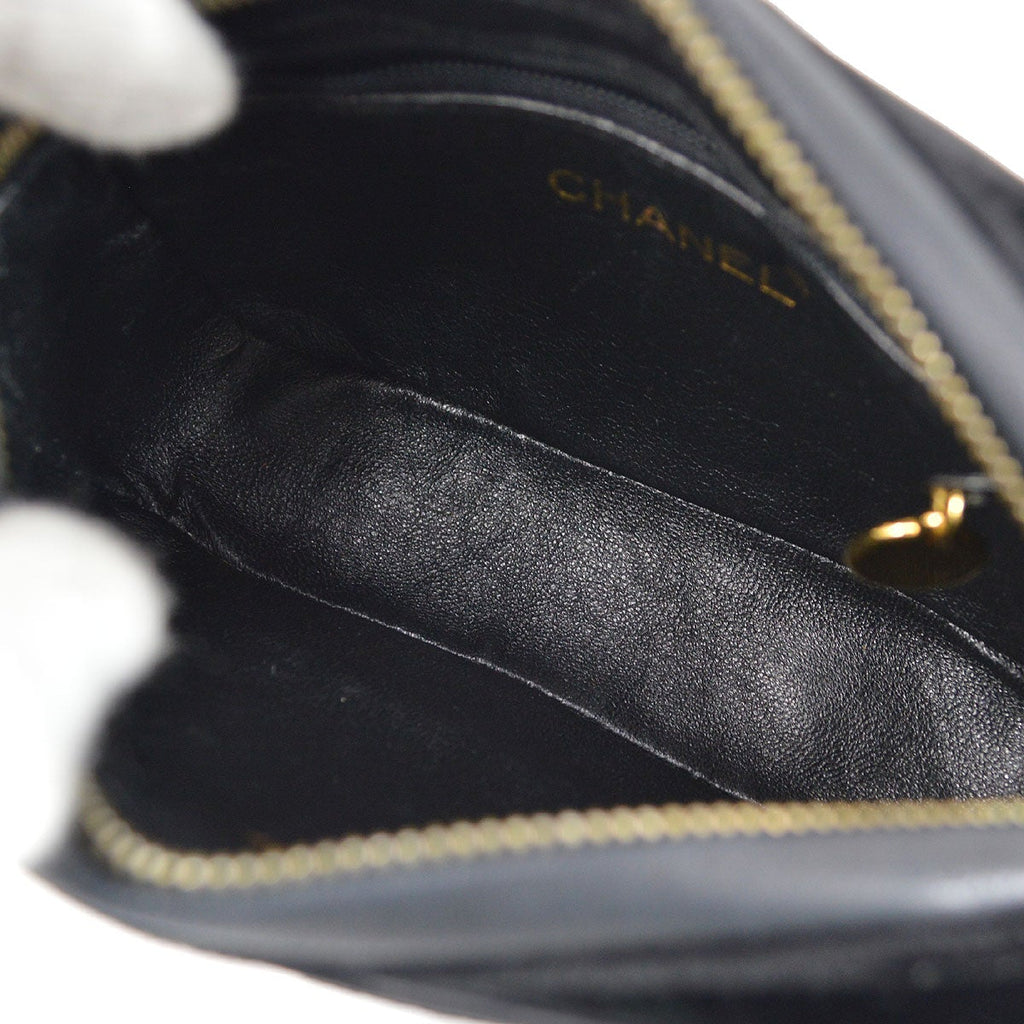 CHANEL 1991-1994 Black Velvet Camera Bag Mini