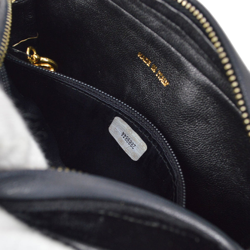 CHANEL 1991-1994 Black Velvet Camera Bag Mini