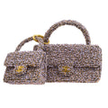 CHANEL * 1994 Tweed Top Handle Bag Set