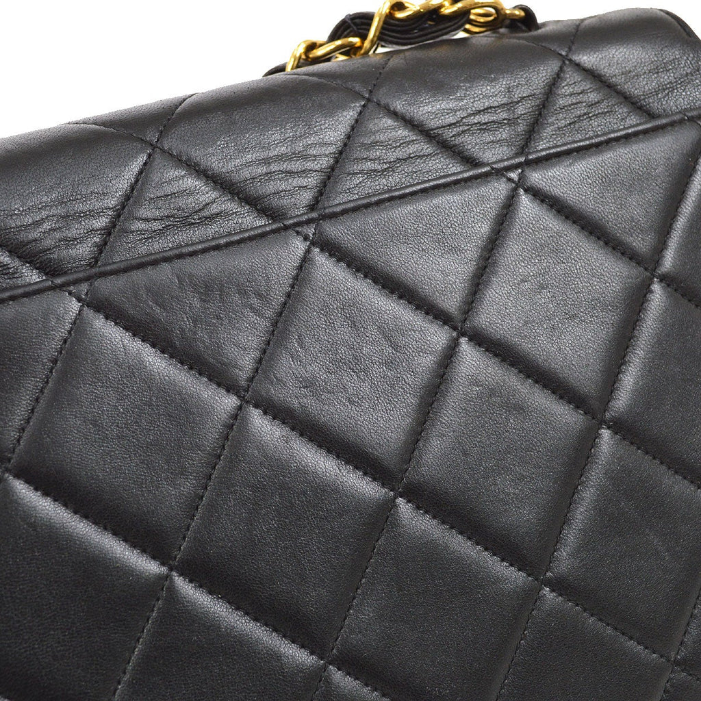 CHANEL 1994-1996 Chain Hand Bag Black Lambskin