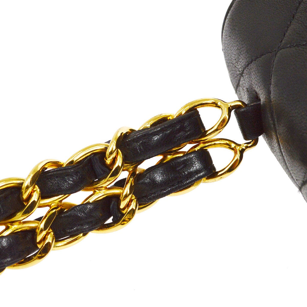 CHANEL 1994-1996 Chain Hand Bag Black Lambskin