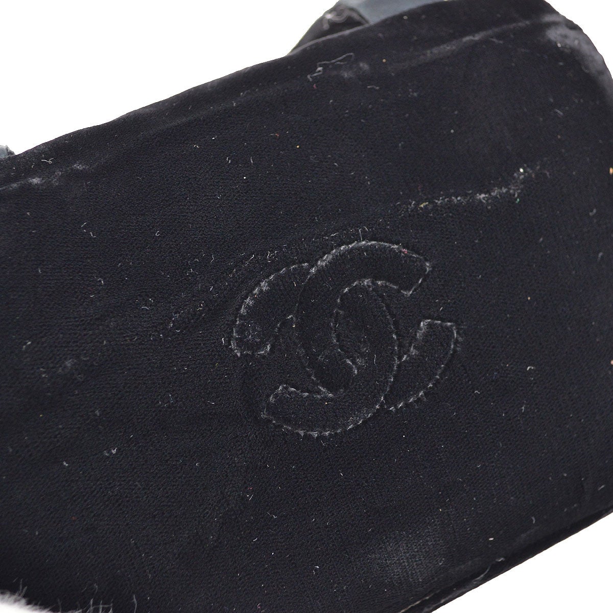 CHANEL 1991-1994 Camellia Shoulder Bag Black Velvet