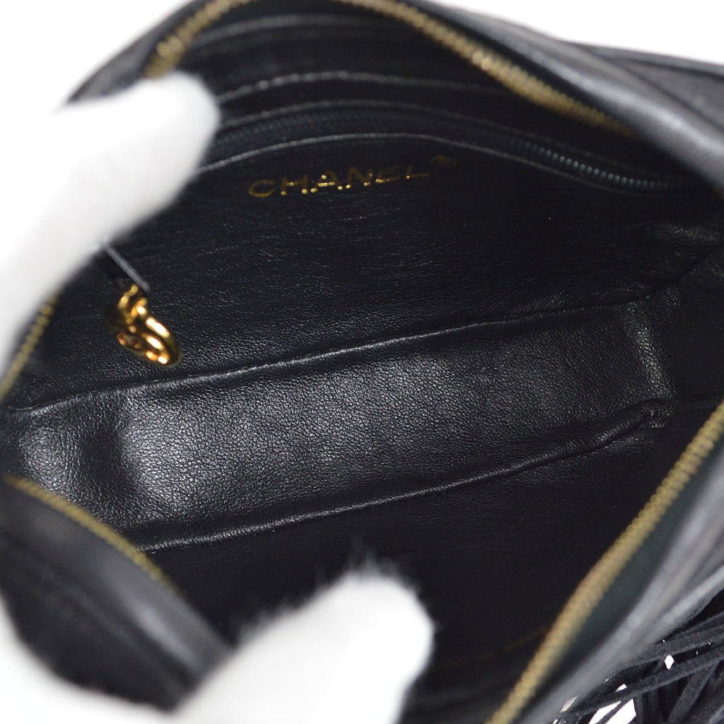 CHANEL 1991-1994 Black Canvas Camera Bag Mini