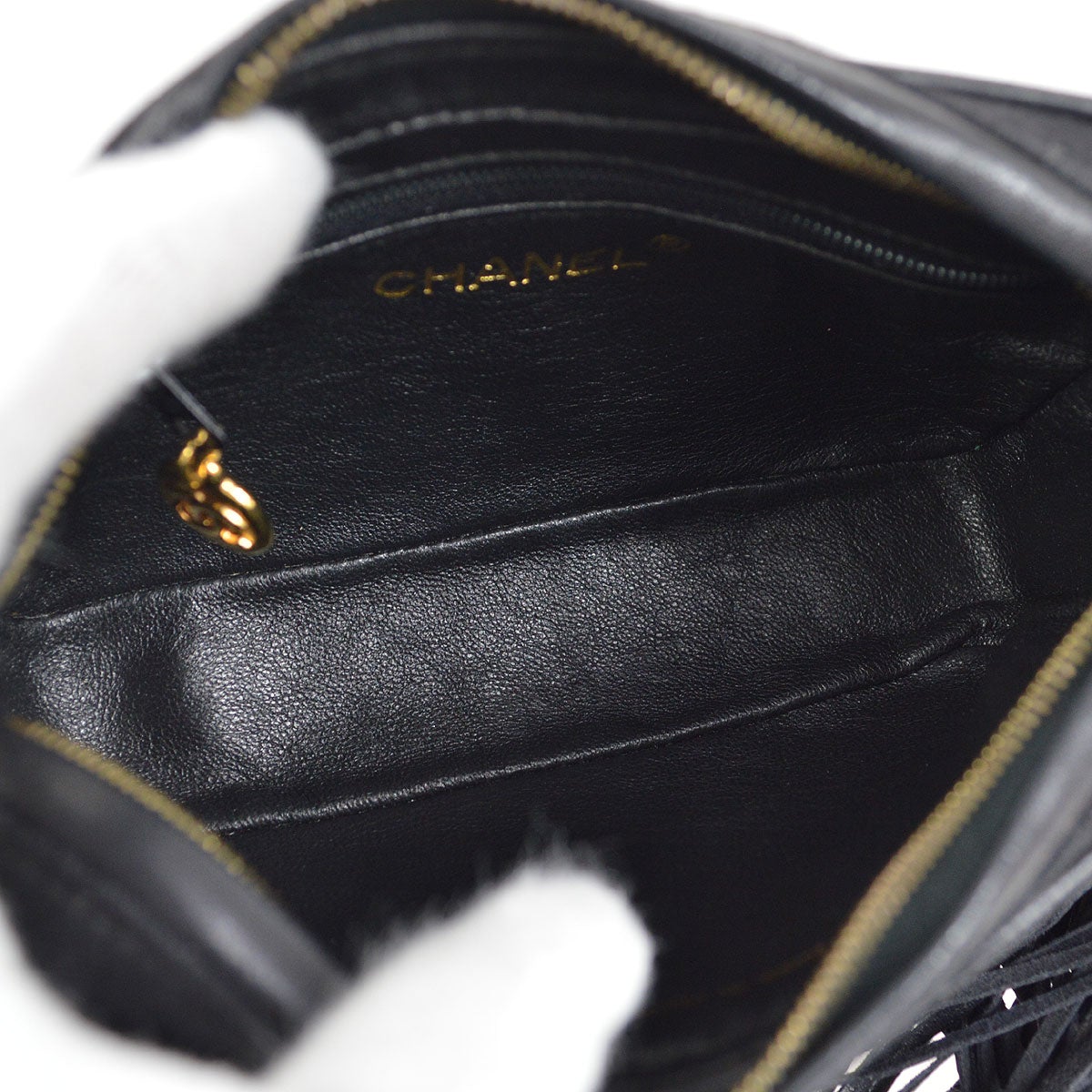 CHANEL 1991-1994 Black Canvas Camera Bag Mini