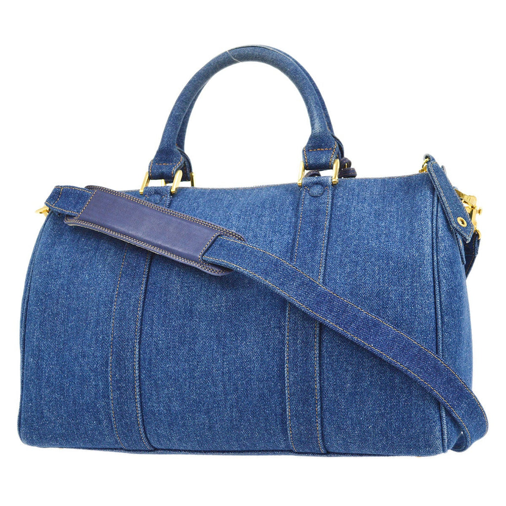 CHANEL 1996-1997 Indigo Denim 2way Boston 36