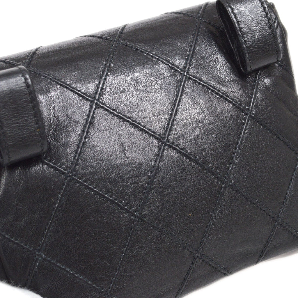 CHANEL 1991-1994 Black Lambskin Cosmoline Belt Bag #70
