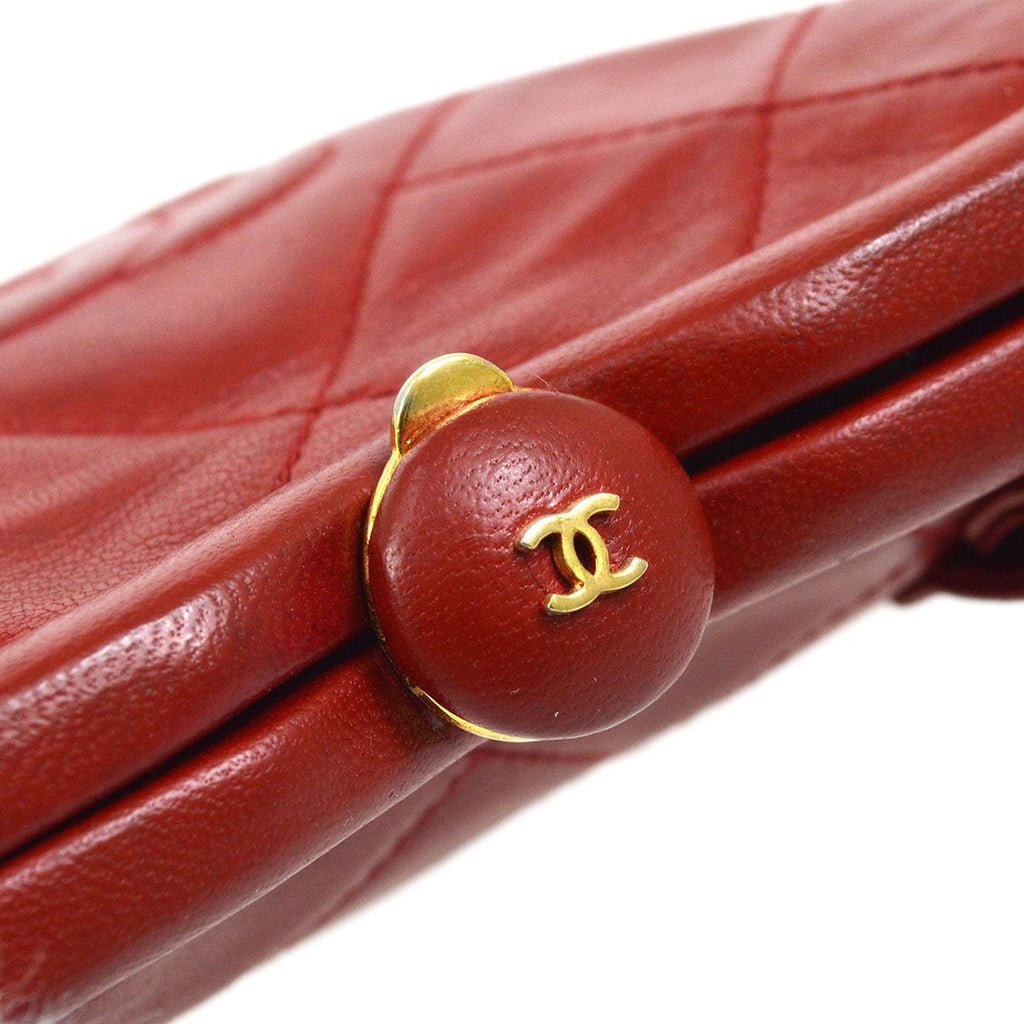CHANEL 1989-1991 Red Lambskin Belt Bag
