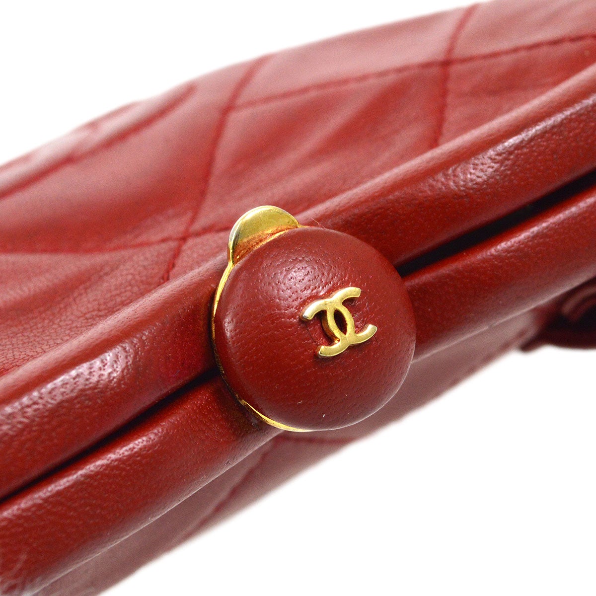 CHANEL 1989-1991 Red Lambskin Belt Bag