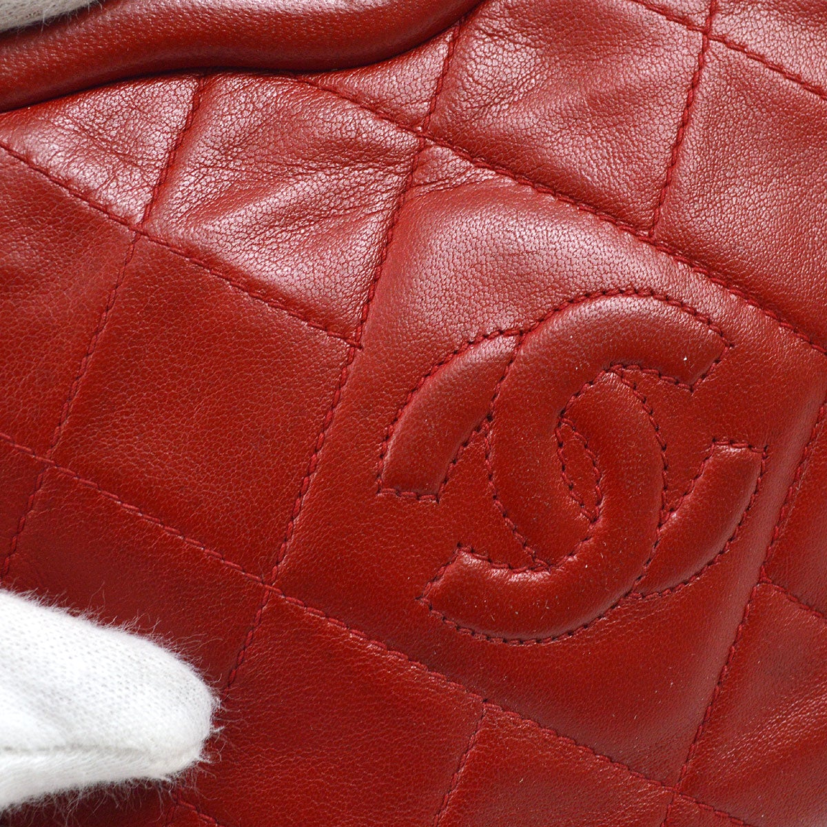 CHANEL 1989-1991 Red Lambskin Belt Bag