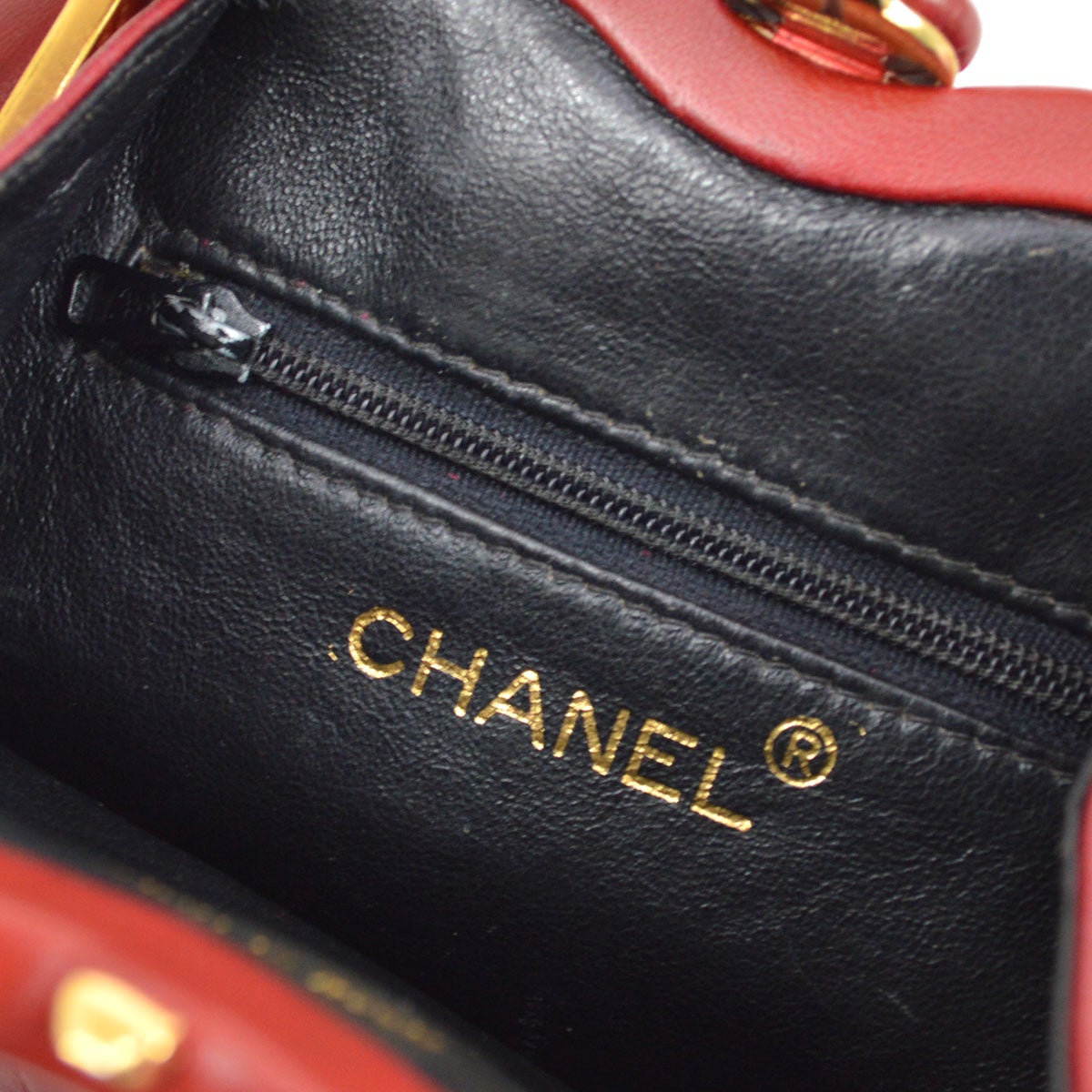 CHANEL 1989-1991 Red Lambskin Belt Bag