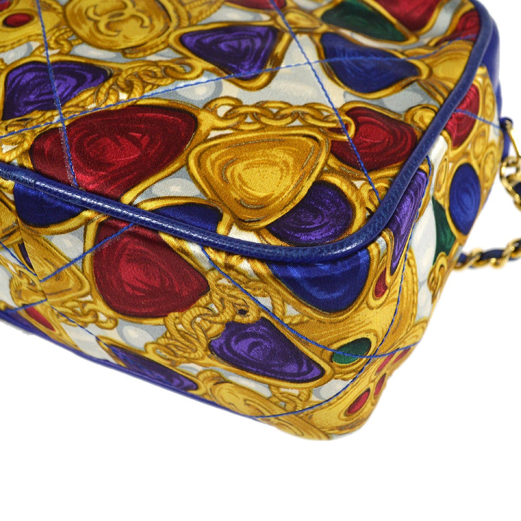 CHANEL 1986-1989 Bijoux Printed Camera Bag Mini Satin