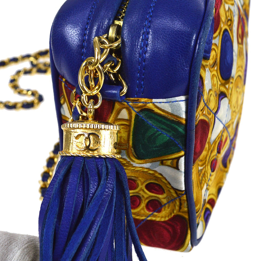 CHANEL 1986-1989 Bijoux Printed Camera Bag Mini Satin