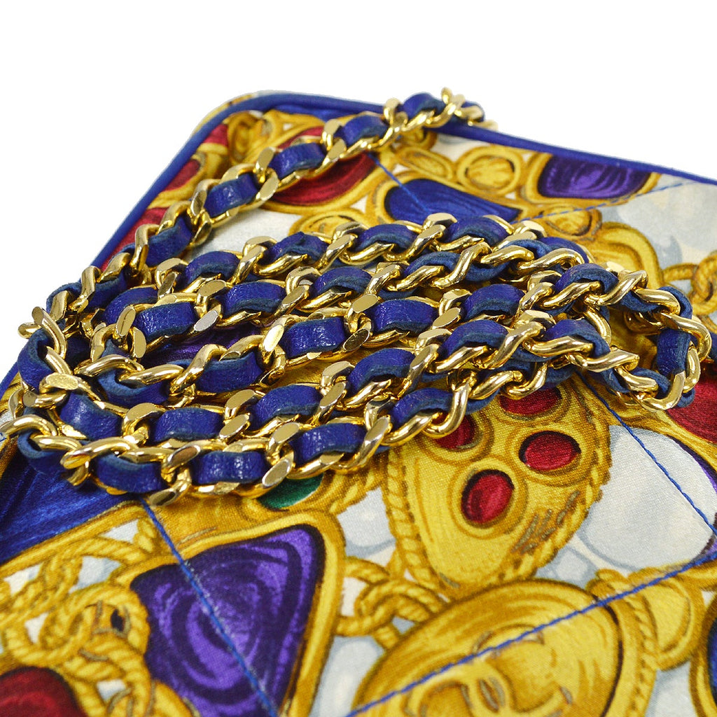 CHANEL 1986-1989 Bijoux Printed Camera Bag Mini Satin