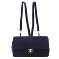 CHANEL 1996-1997 Purple Velvet Classic Flap Backpack Medium