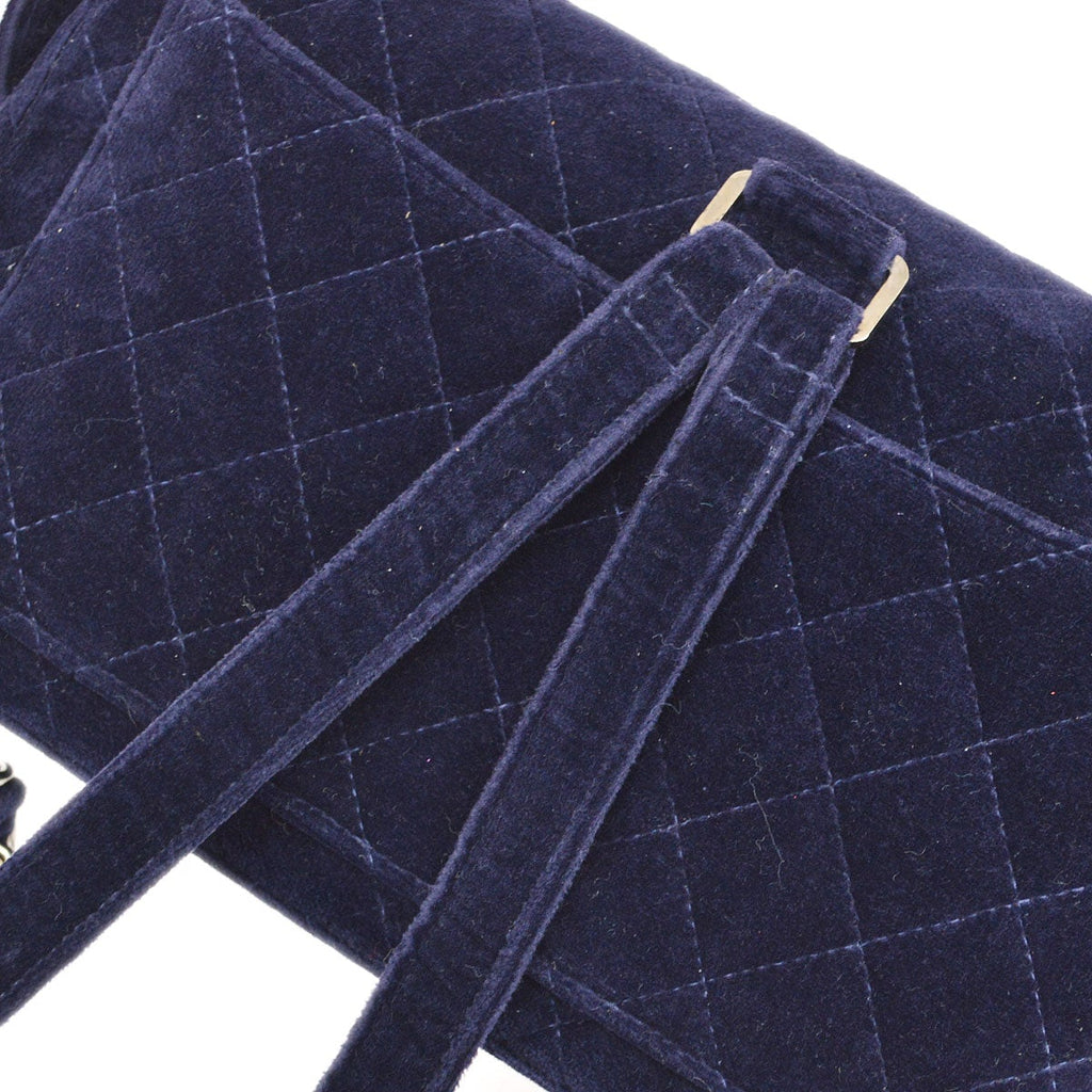 CHANEL 1996-1997 Purple Velvet Classic Flap Backpack Medium