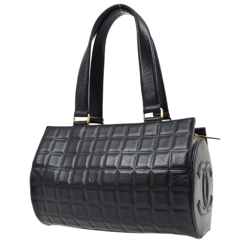 CHANEL 2001-2003 Black Lambskin Choco Bar Handbag