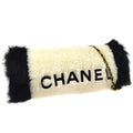 CHANEL 1994 Ivory Faux Fur Logo Arm Warmer Bag