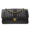 CHANEL Mademoiselle Chain Shoulder Bag Black Lambskin