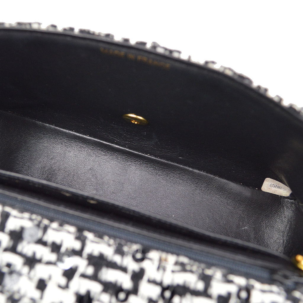 CHANEL * 1994 Tweed Sequins Top Handle Bag