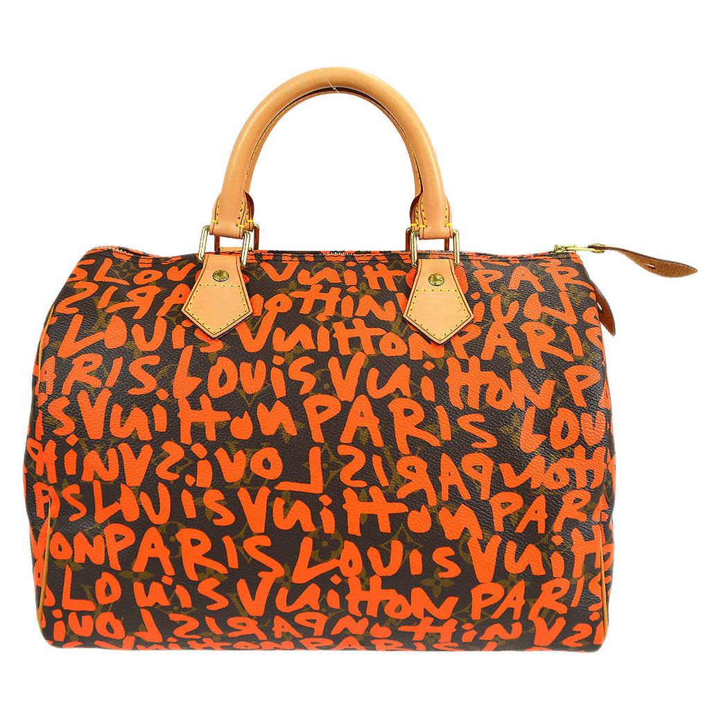 LOUIS VUITTON SPEEDY 30 ORANGE MONOGRAM GRAFFITI HANDBAG