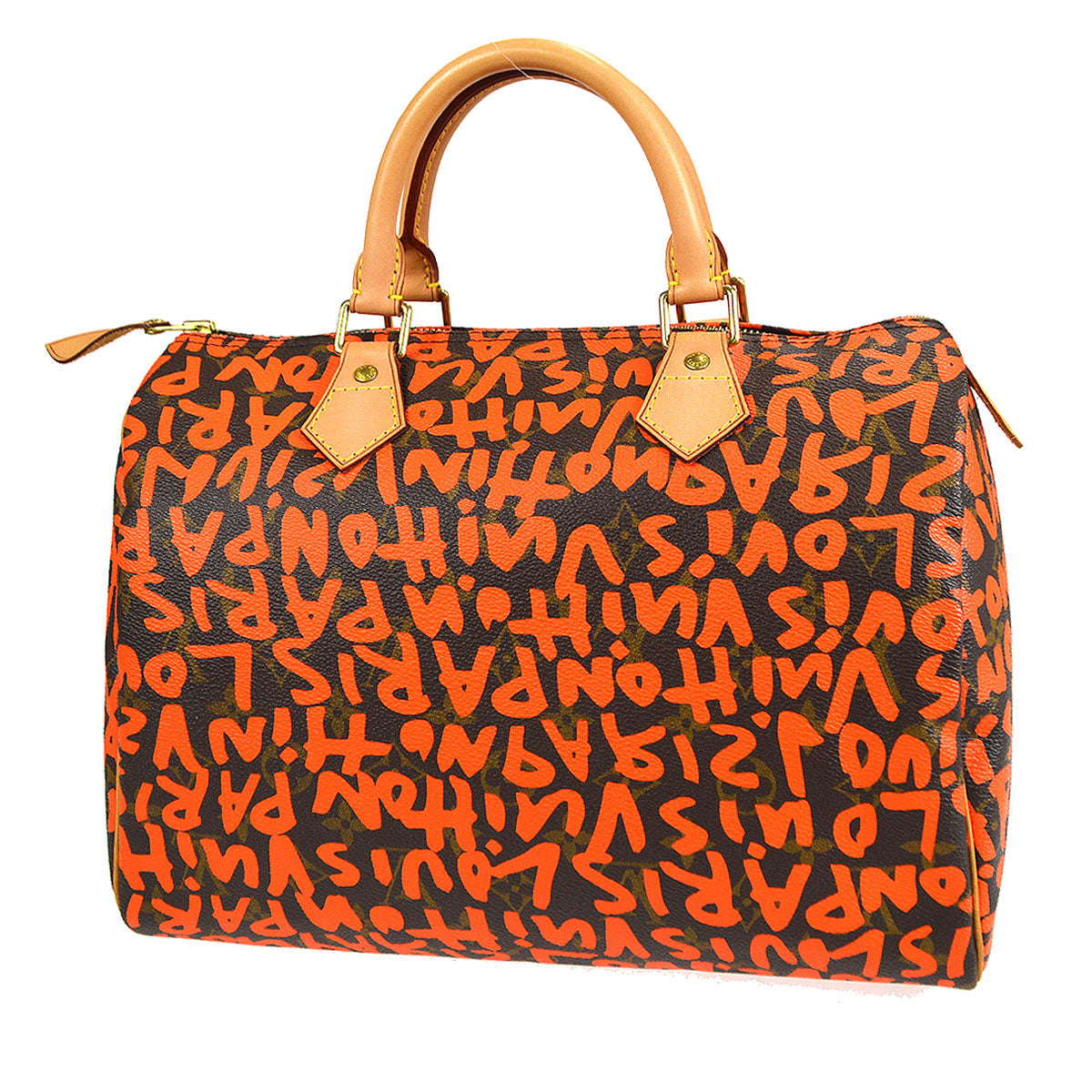 LOUIS VUITTON SPEEDY 30 ORANGE MONOGRAM GRAFFITI HANDBAG