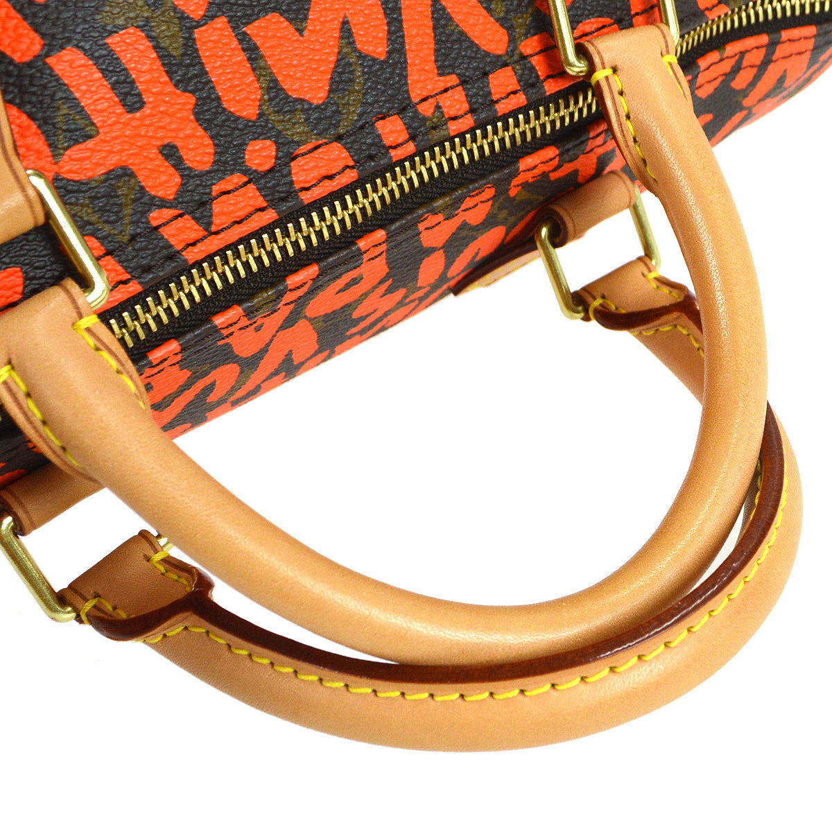 LOUIS VUITTON SPEEDY 30 ORANGE MONOGRAM GRAFFITI HANDBAG