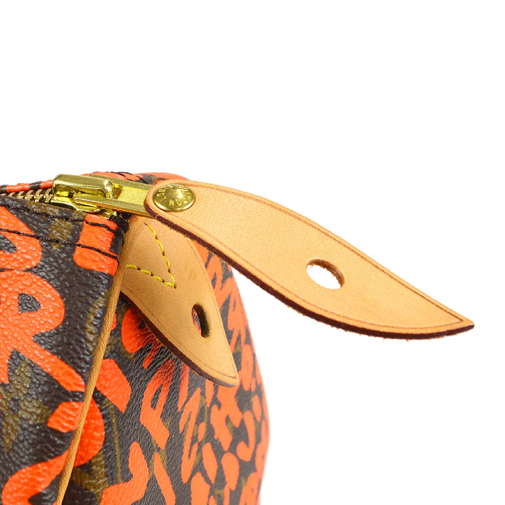 LOUIS VUITTON SPEEDY 30 ORANGE MONOGRAM GRAFFITI HANDBAG