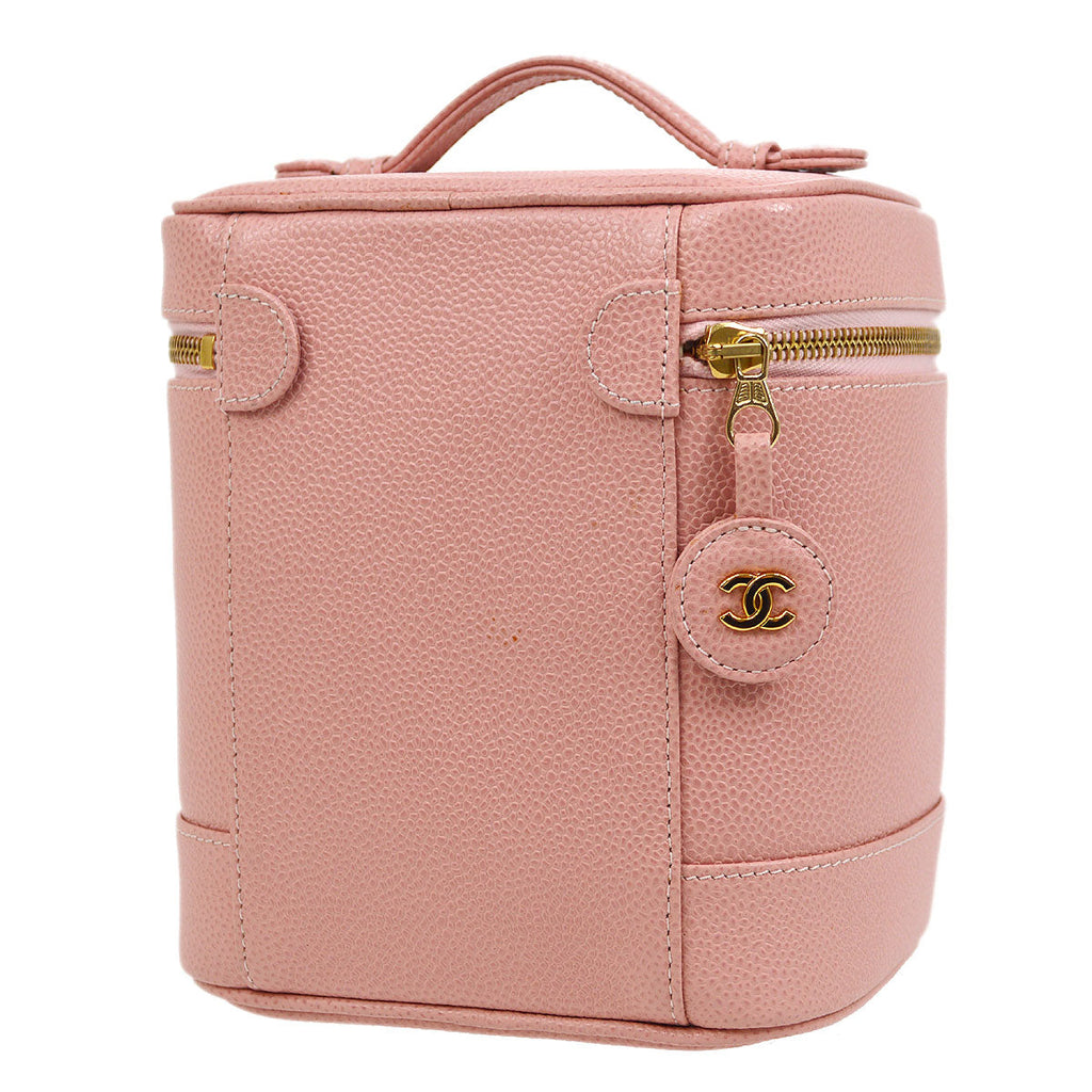 CHANEL 2001-2003 Pink Caviar Timeless Vanity Handbag