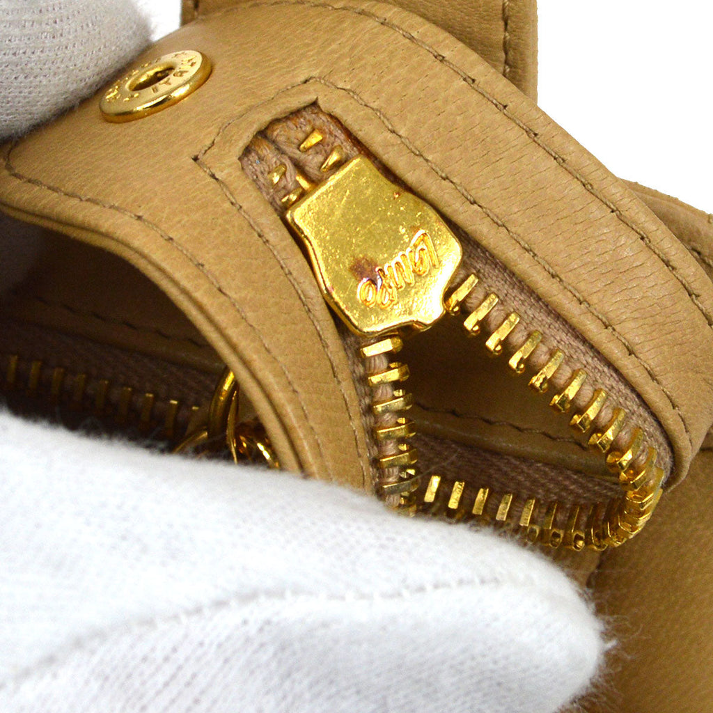 CHANEL 1997 Beige Lambskin Quilted Handbag