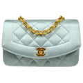 CHANEL 1989-1991 Baby Blue Satin Diana Mini
