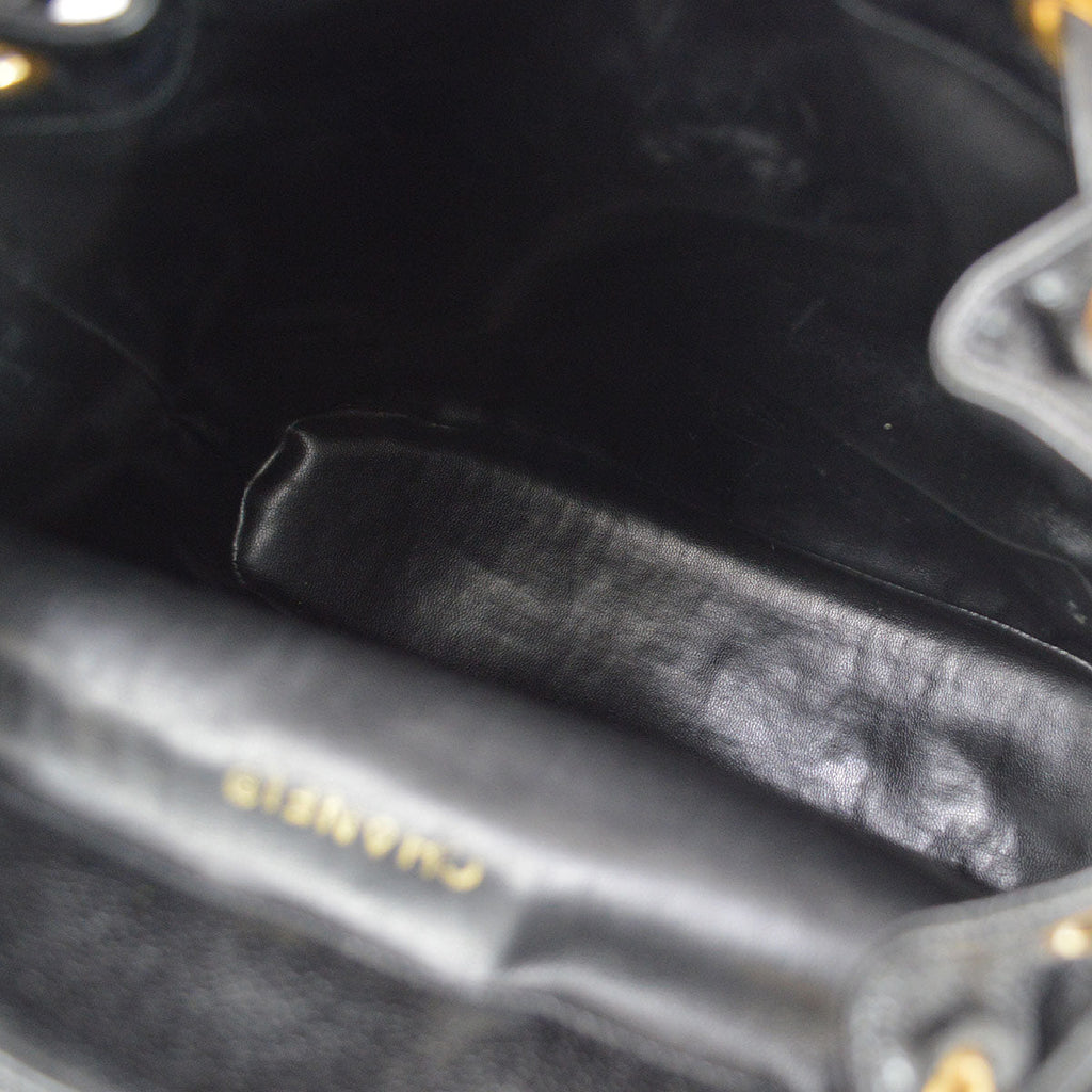 CHANEL 1991-1994 Triple CC Backpack Black Caviar