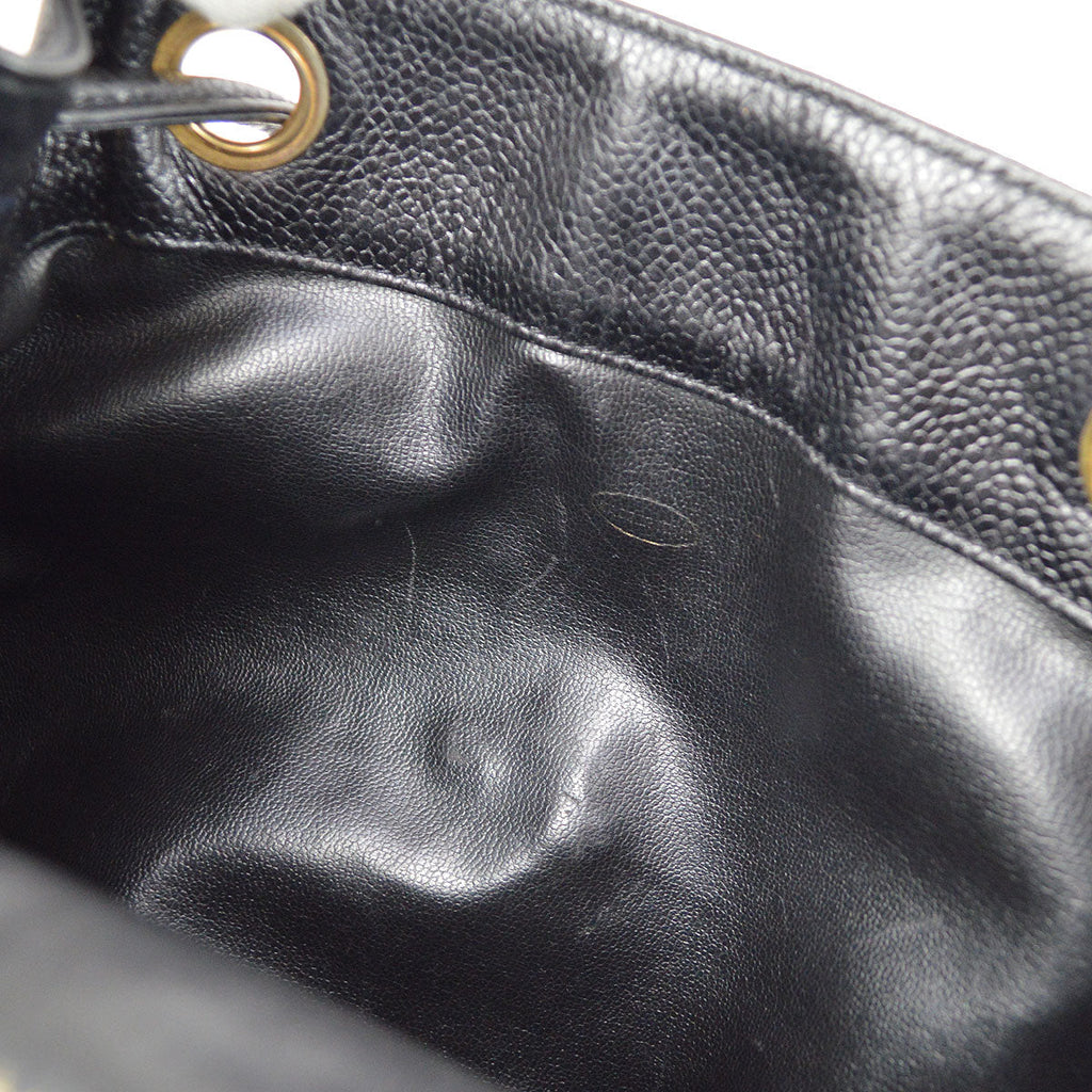 CHANEL 1991-1994 Triple CC Backpack Black Caviar