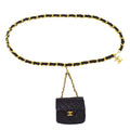 CHANEL 1990s Black Lambskin Belt Bag Micro