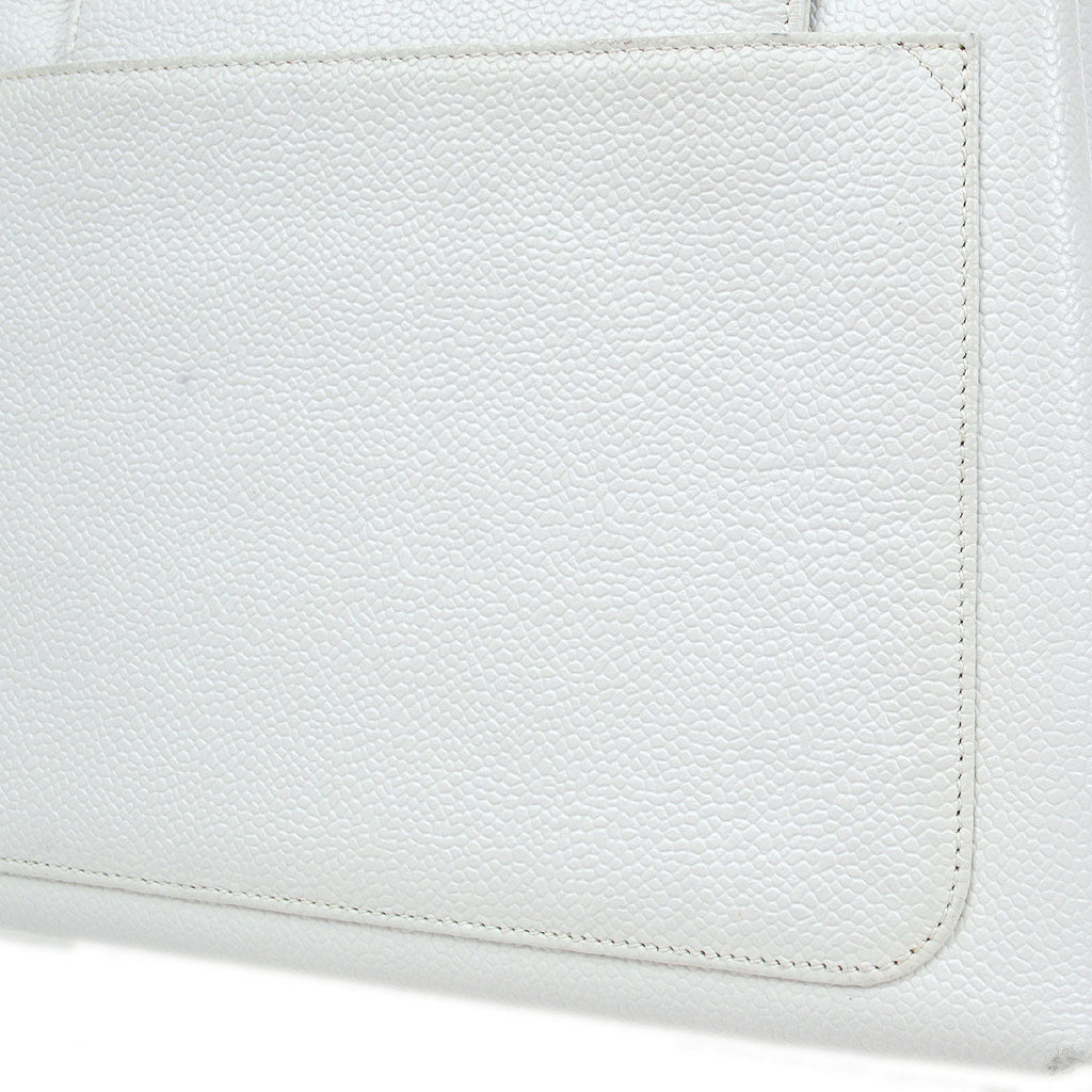 CHANEL 1997-1999 Handbag White Caviar