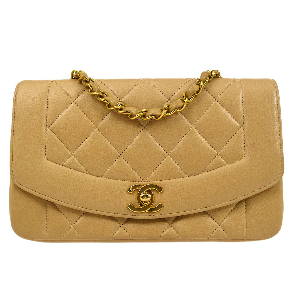 CHANEL * 1994-1996 Beige Lambskin Diana Small