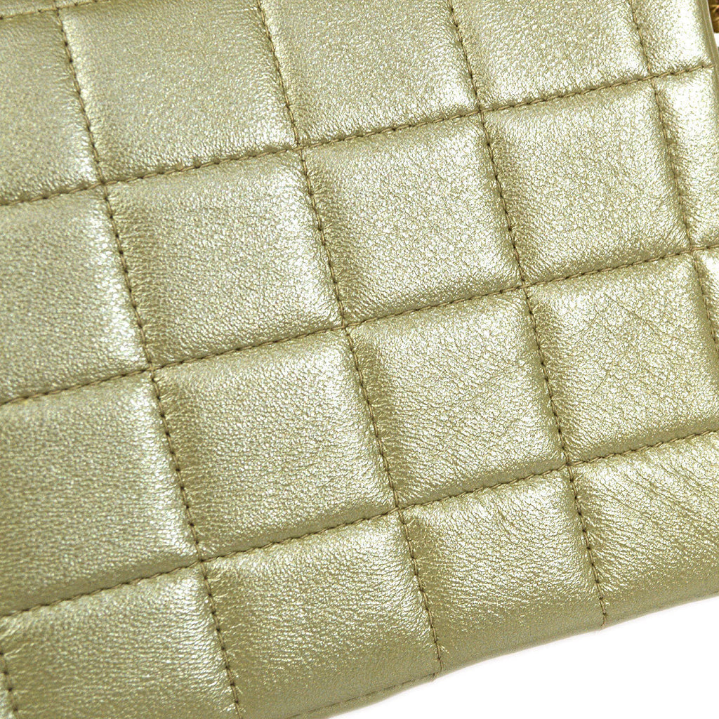 CHANEL 2001-2003 Choco Bar East West Gold Lambskin