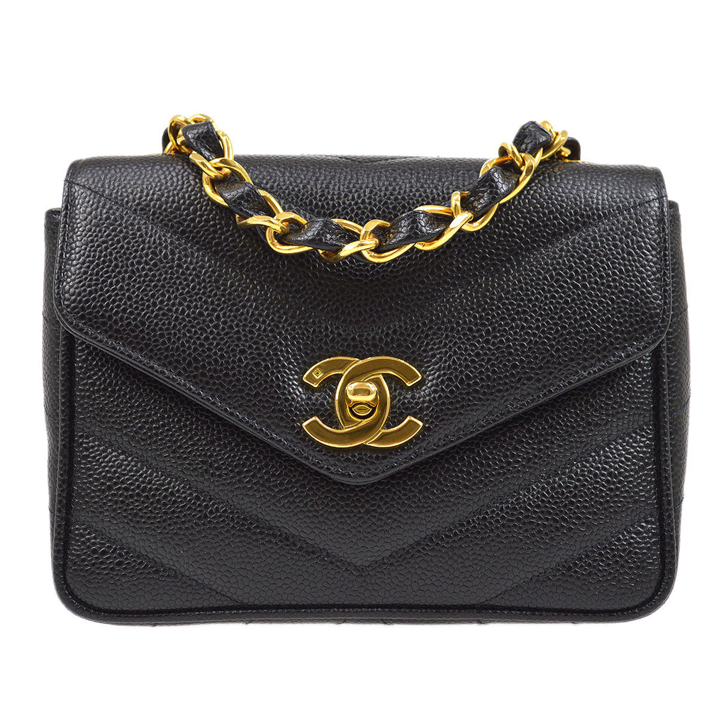 CHANEL 1994-1996 Chevron Letter Flap Bag