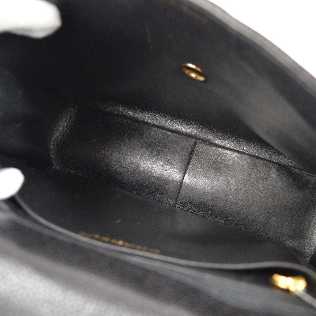 CHANEL 1994-1996 Big CC Straight Flap Bag Medium Black Caviar